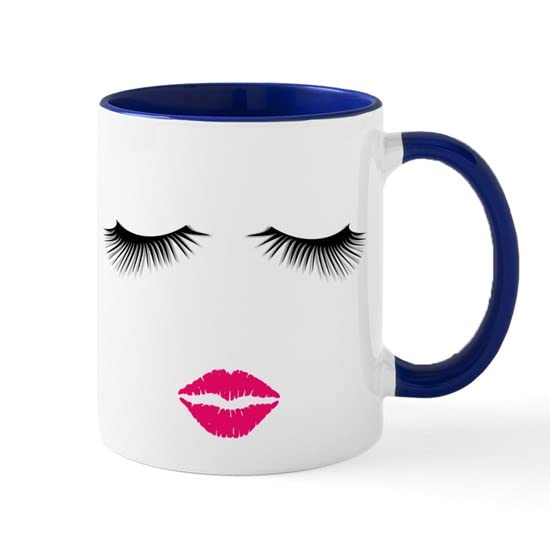 CafePress Lipstick And Eyelashes Mugs Ceramic Coffee Mug, Tea Cup 11 oz