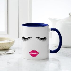 CafePress Lipstick And Eyelashes Mugs Ceramic Coffee Mug, Tea Cup 11 oz