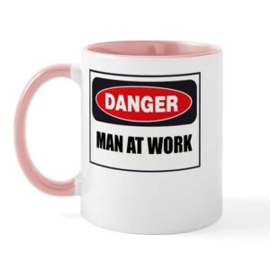 cafepress danger man at work mug ceramic coffee mug, tea cup 11 oz