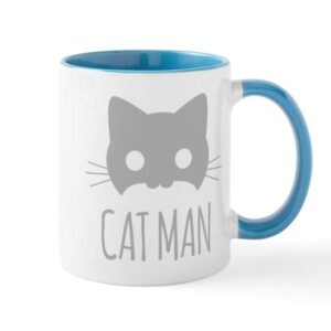 cafepress cat man mugs ceramic coffee mug, tea cup 11 oz