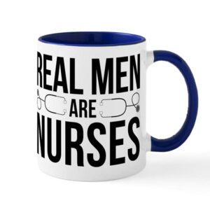 cafepress real men are nurses ceramic coffee mug, tea cup 11 oz