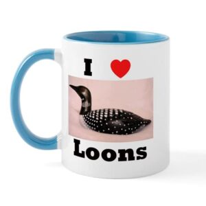 cafepress i love loons mug ceramic coffee mug, tea cup 11 oz