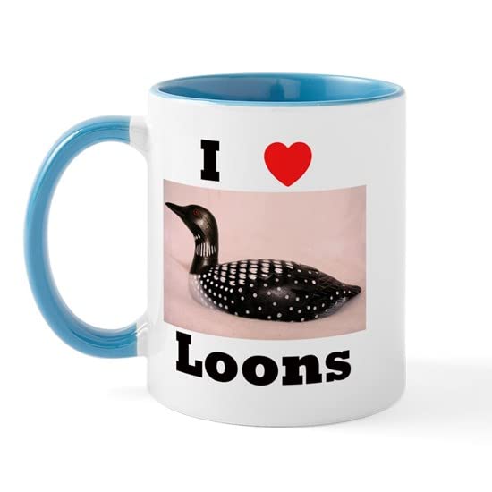 CafePress I Love Loons Mug Ceramic Coffee Mug, Tea Cup 11 oz