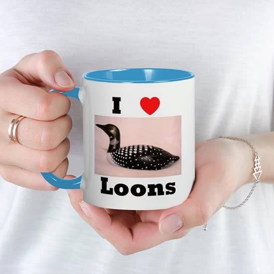 CafePress I Love Loons Mug Ceramic Coffee Mug, Tea Cup 11 oz