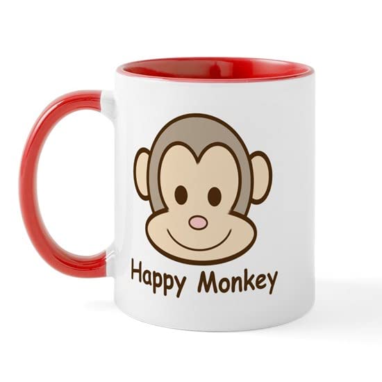 CafePress Happy Monkey Mug Ceramic Coffee Mug, Tea Cup 11 oz