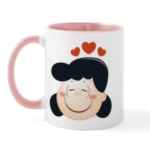 cafepress peanuts lucy hearts ceramic coffee mug, tea cup 11 oz