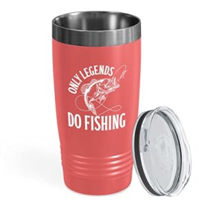 fishing lover copper edition viking tumbler 20oz – only legnds do fishing – hooker bait unique fisherman bass fisher pro outdoor activity boat lake lover masterbaiter