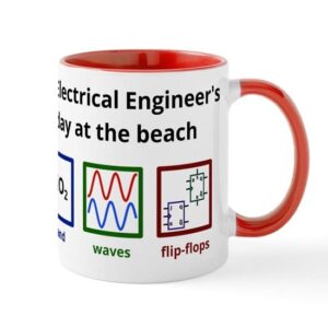 cafepress an electrical engineers day at the beach mug ceramic coffee mug, tea cup 11 oz