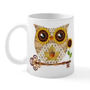 cafepress owls autumn song mugs ceramic coffee mug, tea cup 11 oz