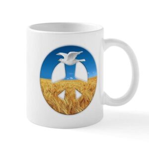 cafepress peace in ukraine ceramic coffee mug, tea cup 11 oz