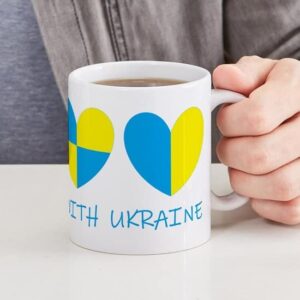 CafePress I Stand With Ukraine Heart Mugs Ceramic Coffee Mug, Tea Cup 11 oz