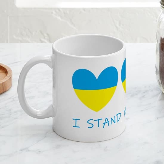 CafePress I Stand With Ukraine Heart Mugs Ceramic Coffee Mug, Tea Cup 11 oz