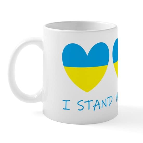 CafePress I Stand With Ukraine Heart Mugs Ceramic Coffee Mug, Tea Cup 11 oz