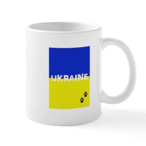 cafepress ukraine paws mugs ceramic coffee mug, tea cup 11 oz
