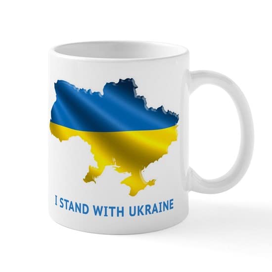 CafePress I Stand With Ukraine Flag Ukrainian Pride Nat Mugs Ceramic Coffee Mug, Tea Cup 11 oz