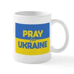 cafepress pray for ukraine mugs ceramic coffee mug, tea cup 11 oz