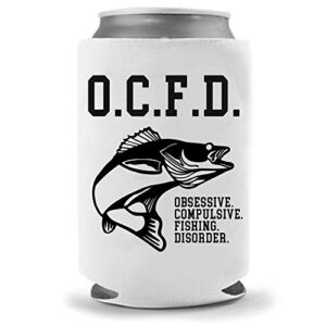 fishing ocfd obsessed disorder beer sleeve coolie | cool coast products | america funny hunt fish party beer | joke drink can cooler | hunting beer beverage | gifts | neoprene can cooler