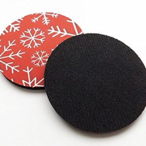 Snowflake Coasters Set of 4 or 6 Christmas Seasonal Holiday Decor Choice of Color