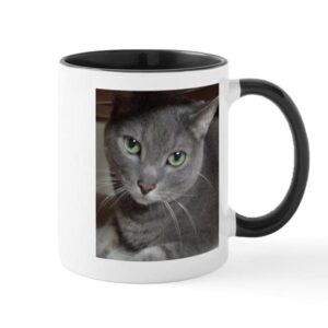 cafepress gray cat russian blue mug ceramic coffee mug, tea cup 11 oz