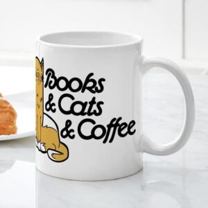 CafePress Books & Cats & Coffee Mug Ceramic Coffee Mug, Tea Cup 11 oz