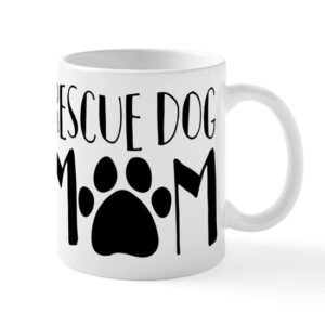 cafepress rescue dog mom ceramic coffee mug, tea cup 11 oz
