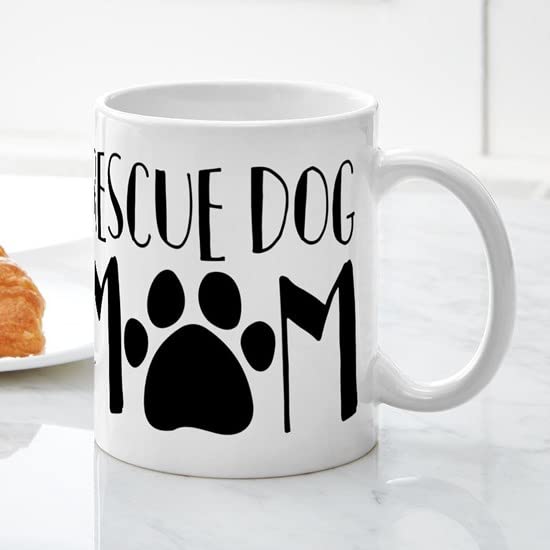 CafePress Rescue Dog Mom Ceramic Coffee Mug, Tea Cup 11 oz