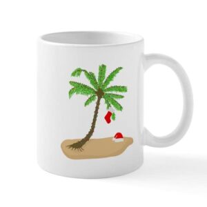 cafepress beach christmas mugs ceramic coffee mug, tea cup 11 oz