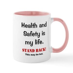 cafepress health and safety officer funny warning mug ceramic coffee mug, tea cup 11 oz