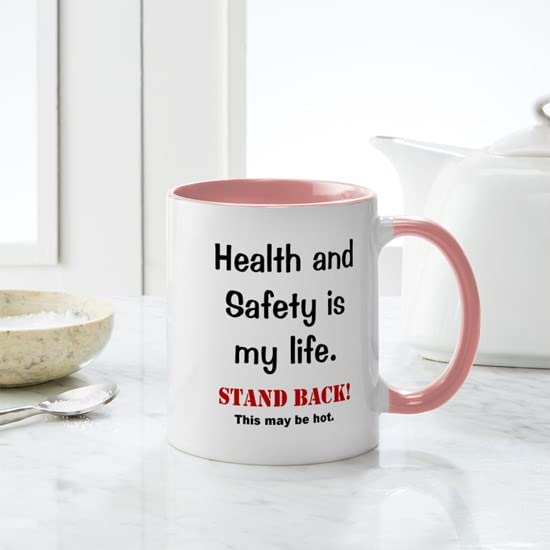 CafePress Health And Safety Officer Funny Warning Mug Ceramic Coffee Mug, Tea Cup 11 oz