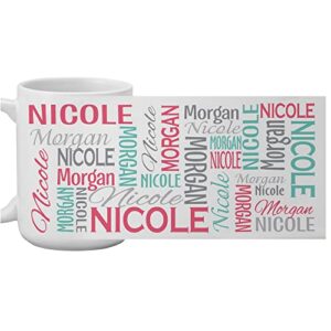 let’s make memories personalized your name signature mug – custom 15oz coffee mug – pink/teal