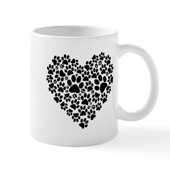 CafePress Paw Print Heart Ceramic Coffee Mug, Tea Cup 11 oz