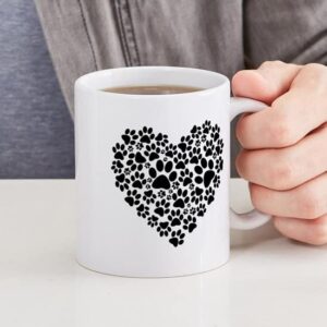 CafePress Paw Print Heart Ceramic Coffee Mug, Tea Cup 11 oz