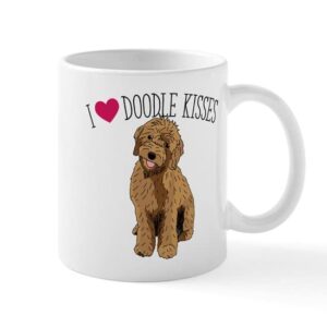 cafepress i love doodle kisses ceramic coffee mug, tea cup 11 oz