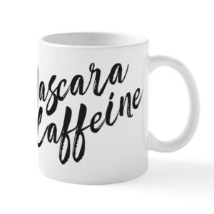 cafepress mascara & caffeine ceramic coffee mug, tea cup 11 oz