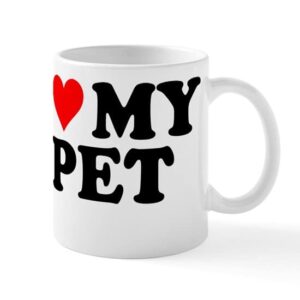 cafepress i love my pet mug ceramic coffee mug, tea cup 11 oz