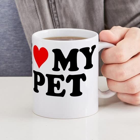 CafePress I Love My Pet Mug Ceramic Coffee Mug, Tea Cup 11 oz