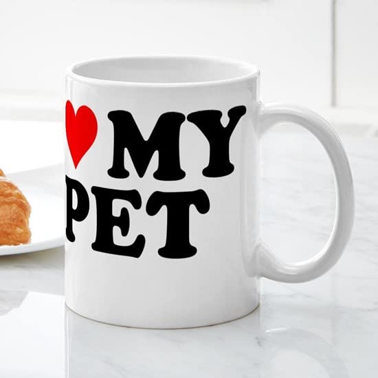 CafePress I Love My Pet Mug Ceramic Coffee Mug, Tea Cup 11 oz