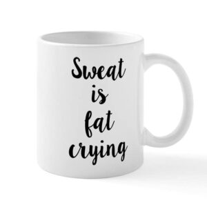 cafepress sweat is fat crying ceramic coffee mug, tea cup 11 oz