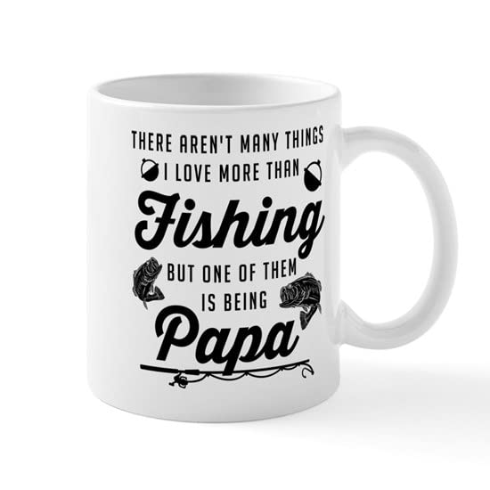 CafePress Love Fishing And Being Papa Ceramic Coffee Mug, Tea Cup 11 oz