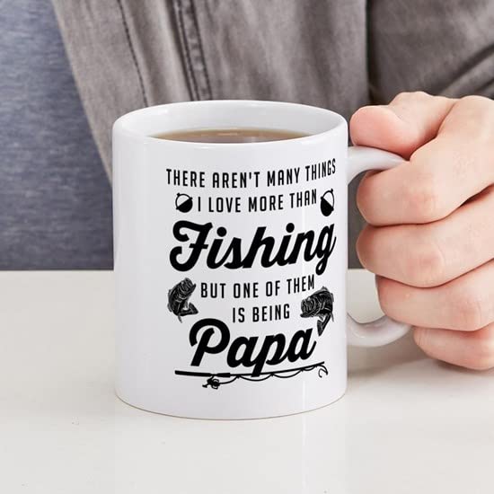 CafePress Love Fishing And Being Papa Ceramic Coffee Mug, Tea Cup 11 oz