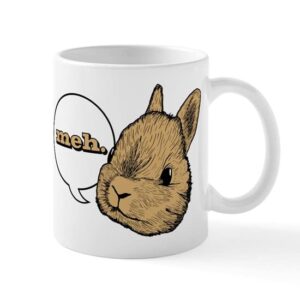 cafepress rabbit meh ceramic coffee mug, tea cup 11 oz