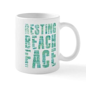 cafepress resting beach face print 15 oz ceramic large mug ceramic coffee mug, tea cup 11 oz
