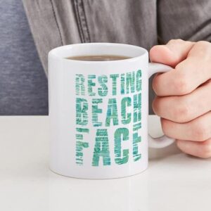 CafePress Resting Beach Face Print 15 Oz Ceramic Large Mug Ceramic Coffee Mug, Tea Cup 11 oz