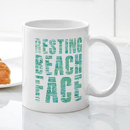 CafePress Resting Beach Face Print 15 Oz Ceramic Large Mug Ceramic Coffee Mug, Tea Cup 11 oz