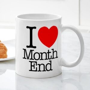 CafePress I Heart Month End 15 Oz Ceramic Large Mug Ceramic Coffee Mug, Tea Cup 11 oz