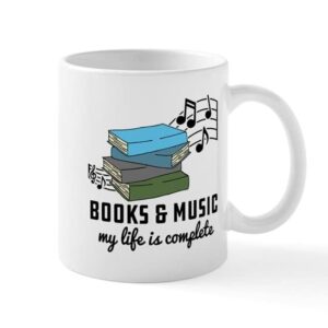 cafepress books and music ceramic coffee mug, tea cup 11 oz