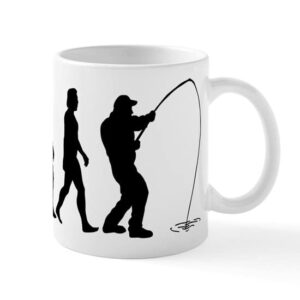 cafepress fishing evolution ceramic coffee mug, tea cup 11 oz