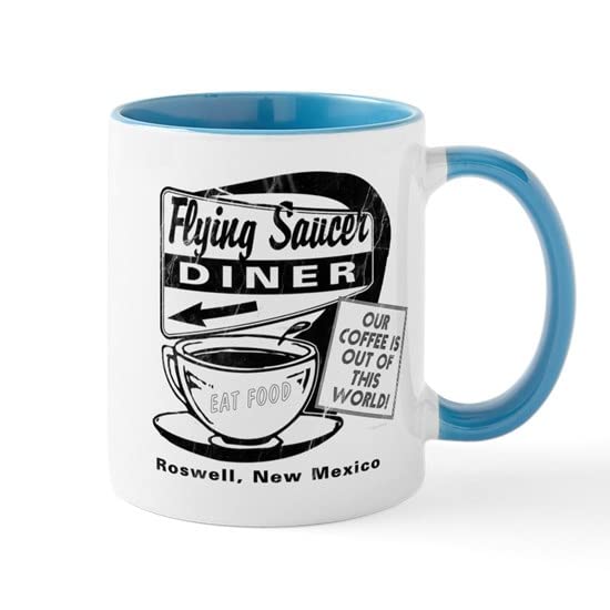 CafePress Flying Saucer Diner Mug Ceramic Coffee Mug, Tea Cup 11 oz