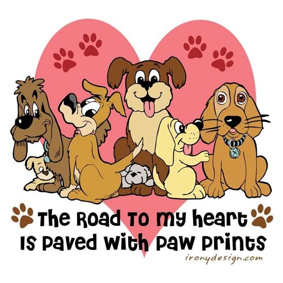 CafePress The Road To My Heart Dog Paw Prints Mug Ceramic Coffee Mug, Tea Cup 11 oz