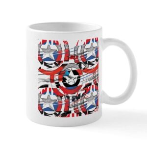 cafepress captain america shield pattern ceramic coffee mug, tea cup 11 oz